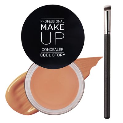 Under Eye Concealer-Full Coverage Concealer Palette,Conceals BlemishDark CirclesAcne Spots, Waterproof Foundation Face Color Correcting Concealer Makeup,with Brush(Tan)