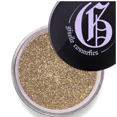 Giselle Cosmetics Olive Gold Mineral Eyeshadow Single, Organic Gold Eyeshadow, Non-Toxic Loose Powder, Olive Green Mineral Eye Shadow, Gold Makeup Pigments