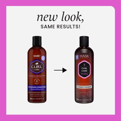 HASK CURL CARE Shampoo Conditioner Set Coconut and Argan Oil, for Curly Hair Types, Vegan, Color Safe, Gluten-Free, Sulfate-Free, Paraben-Free, Cruelty-Free - 1 Shampoo and 1 Conditioner