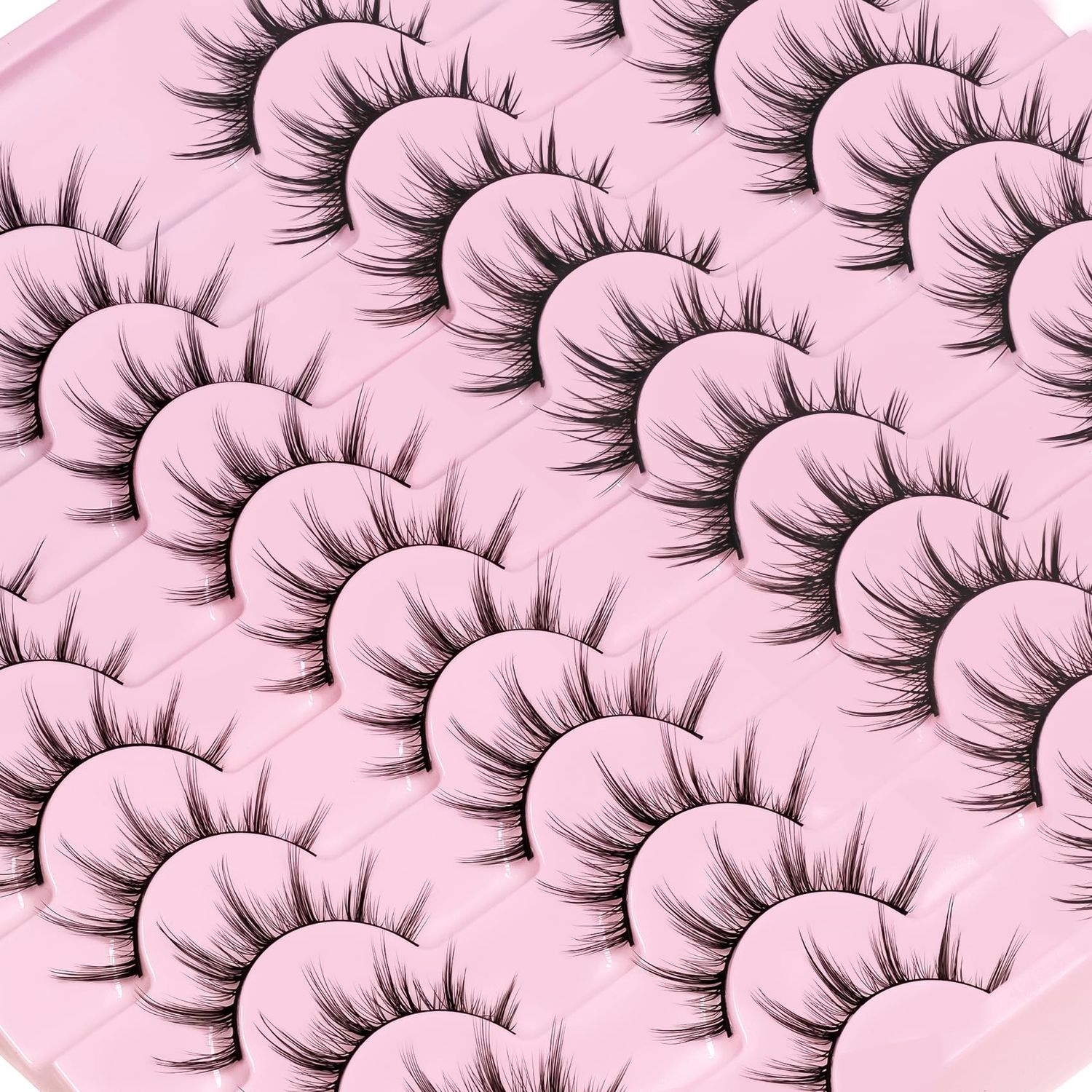 Losha Manga Lashes Natural Look Wispy False Eyelashes 20 Pairs 2 Styles Mixed Soft Fake Eye Lashes Pack Vegan Asian Anime Eyelashes (20P-Manga)