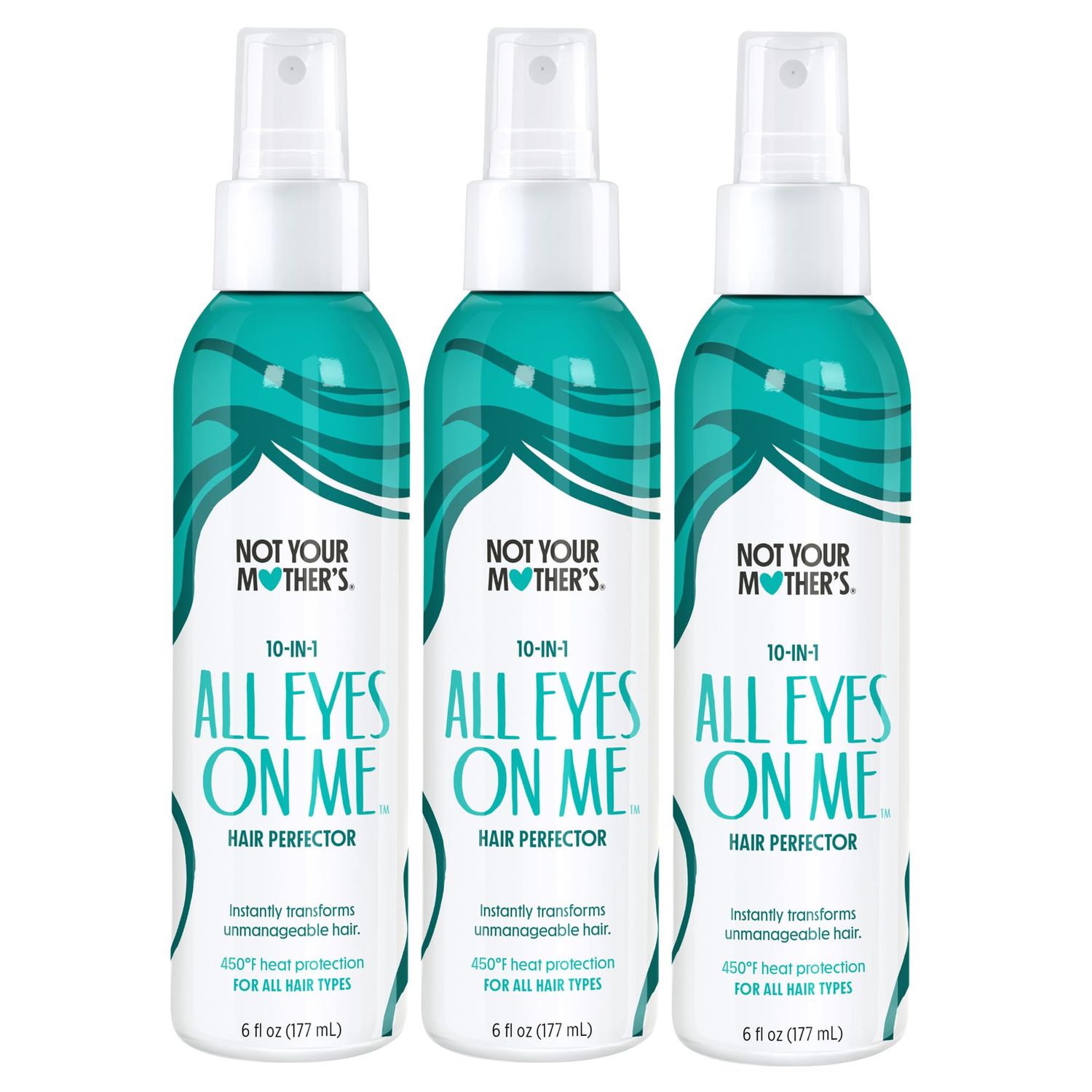 Not Your Mother&#39;s All Eyes On Me 10-in-1 Hair Perfector (3-Pack) - 6 fl oz - Heat Protectant for Hair - Moisturizing Detangler Spray and Frizz Control