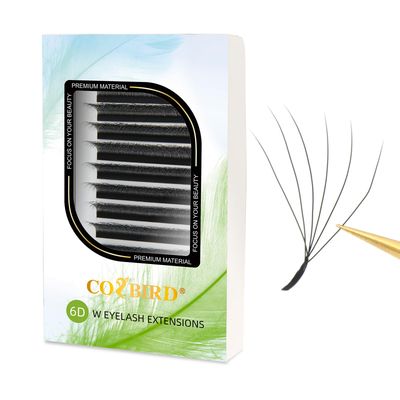 COZBIRD 6d W Lash Extensions W shape Eyelashes Premade Fans Volume Faux Mink Matte Black Fluffy yy Lash 12 Rows (0.07mm C Curl 8-12mm Mix)