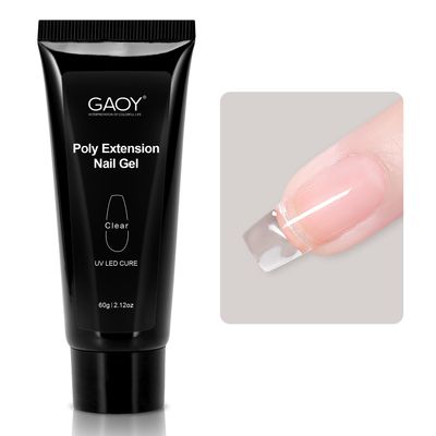GAOY Poly Gel, 60g Nail Extension Gel, Clear Builder Gel Nail Enhancement Gel for Beginner &amp; Professional Nail Art Salon DIY at Home