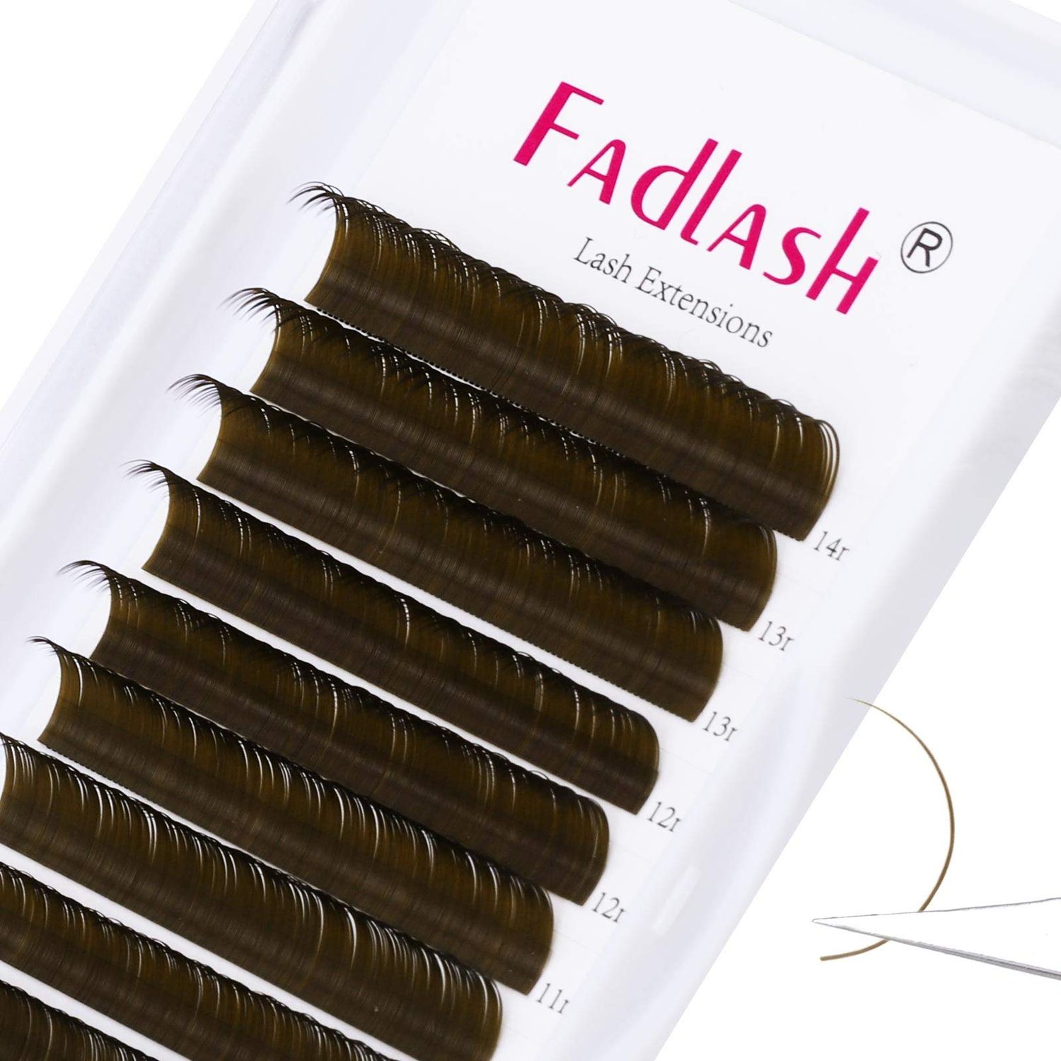 Eyelash Extensions D Curl Individual Lashes 0.15 Mixed Tray 8-14mm Brown Lash Extensions Supplies Classic Eyelashes Professional Salon Use (0.15-D, 8-14mm Mix)