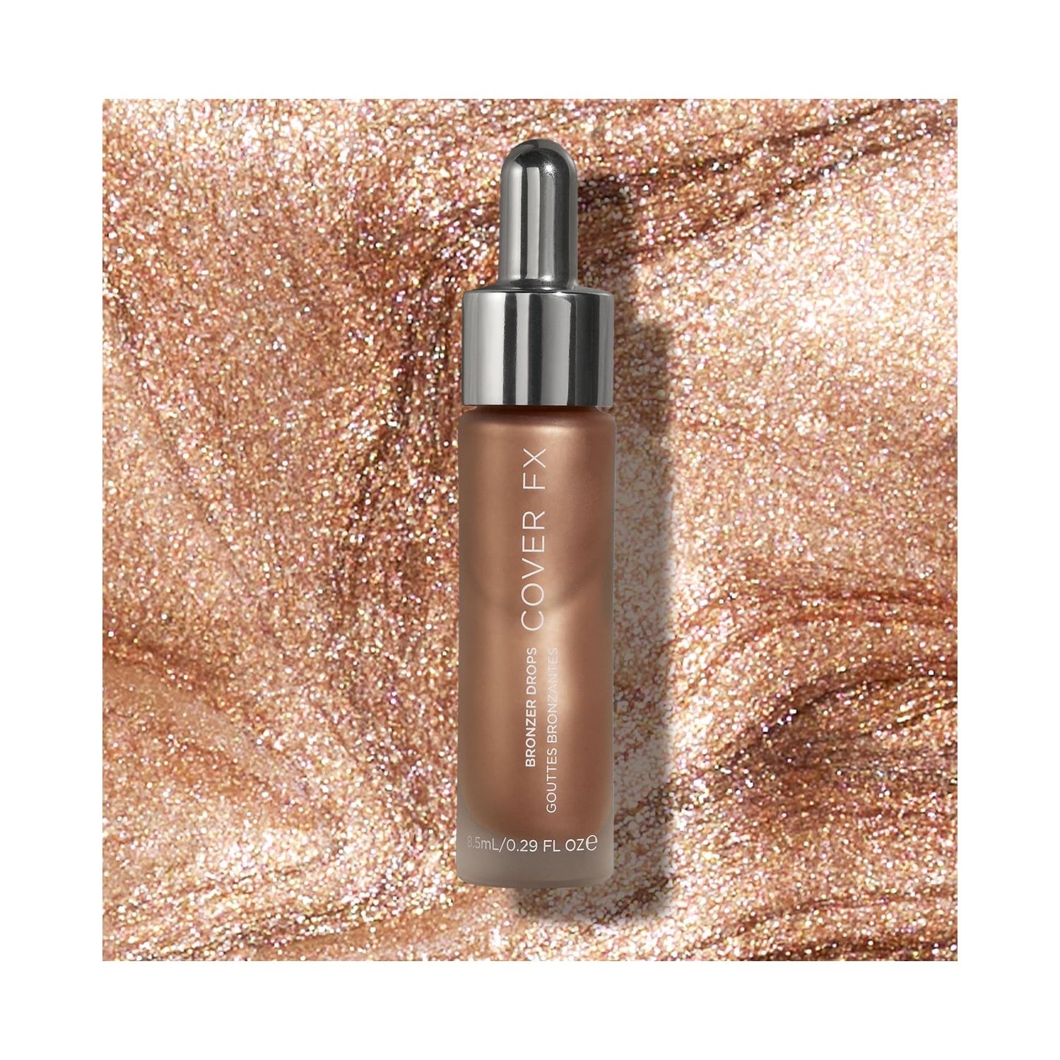 COVER FX Custom Bronzer Drops - Gilded Glow Rich Bronze - 1 Fl Oz - Radiant Glow Liquid Bronzer - Customizable Color