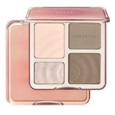 Judy Doll Contour Palette, 2 In 1 Face Highlight Contour Palette, Shades with Highlighter Makeup, Non-greasy, Lasting Sparkling, Sculpt the Face Makeup (#01 Water Waves, 0.32oz)