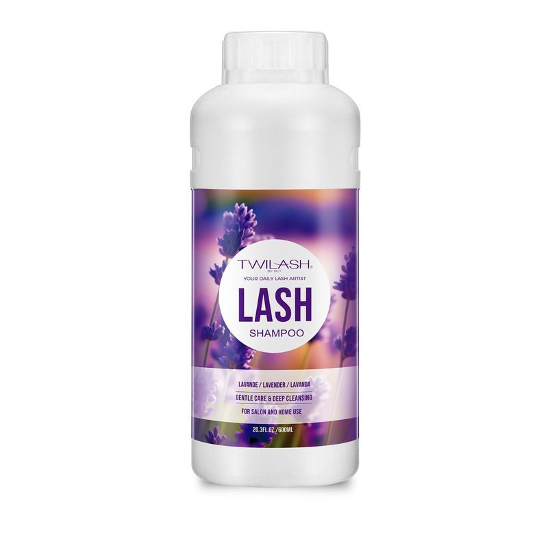 600ml Lash Shampoo Bulk, Eyelash Cleanser for Extensions, Safe Makeup Remover, Non-irritating or Burning Formula Eyelid Foaming Cleanser Best for Professional Salon and Home Use (Lavender)