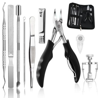 Bcabo 10Pcsset Ingrown Toenail Tools Kit, Nail Treatment Foot Tool,Ingrown Toenail Removal Correction Clippers, Surgery Grade Nail File Lifter, Professional Pedicure Tool