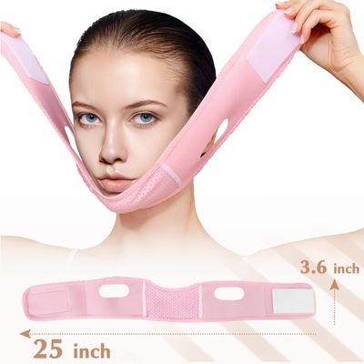 Beiskll Reusable V Line Lifting Mask with Chin Strap, V Shaped Face Mask for Sagging, Jaw Exerciser (Pink)