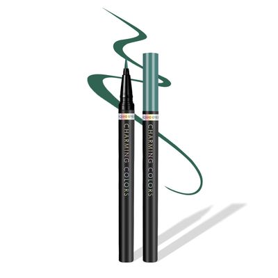 Music Flower Eyeliner Pen,Colored Matte Liquid Eyeliner Waterproof Smudge Resistant with Precise Tip (Green)