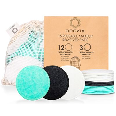 Reusable Makeup Remover Pads | Eco Friendly &amp; Zero Waste Cotton Rounds | Beauty Products | 15 Natural &amp; Organic Face Pads with Laundry Bag | Soft for All Skin Types | Bamboo Wipes for Facial Cleansing