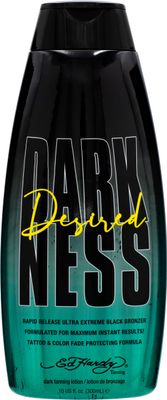 Ed Hardy Tanning Desired Darkness Dark Tanning Lotion - Rapid Release Ultra Extreme Black Bronzer Formulated for Maximum Instant Results, Tattoo and Color Fade Protecting Formula - 10 oz.