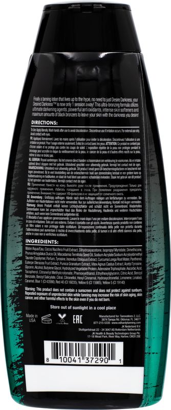 Ed Hardy Tanning Desired Darkness Dark Tanning Lotion - Rapid Release Ultra Extreme Black Bronzer Formulated for Maximum Instant Results, Tattoo and Color Fade Protecting Formula - 10 oz.