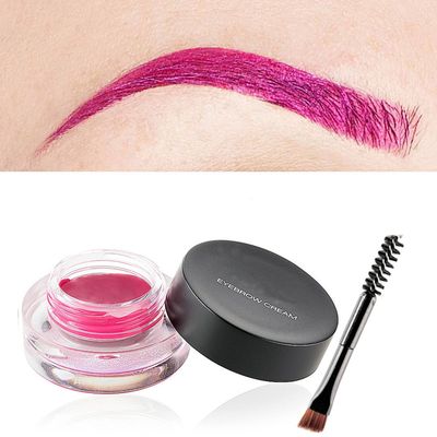 Melemando 12 Color Eyebrow Cream Colorful Smooth Eyebrow Pomade Gel Long Lasting Waterproof Eyeliner Gel Eye Brow Makeup Cosmetics with Eyebrow Brush (08 Magenta)