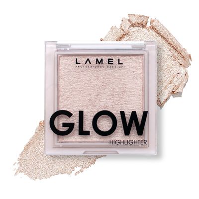 LAMEL Glow Highlighter Face Make Up &amp; Contour Palette in Deep, Vibrant Colors - Natural Shimmer - Compact Size &amp; Perfect for Travel - Cruelty Free - 3.8gr0.13 oz 401 (Luna)