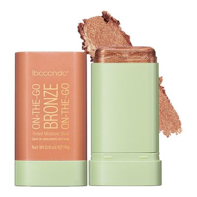 Mysense Cream Bronzer Stick, Shimmer Face Highlighter Stick, Buildable Highlight Contour Stick Makeup, Silky Smooth Formula for A Natural Radiant Look, 03 Rich Glow