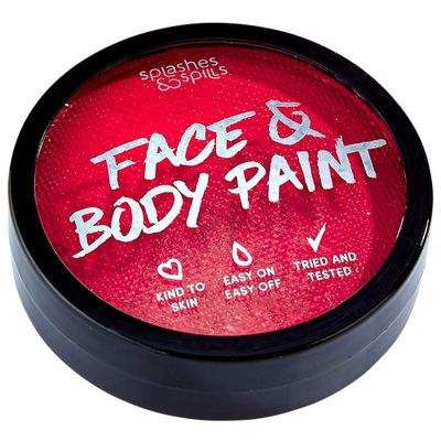 Water Activated SFX Face and Body Paint - Red Face Paint, Special Effects Makeup 18g Cake Tub - Pretend Costume and Dress Up Makeup - Great For Halloween Party and Cosplay by Splashes &amp; Spills