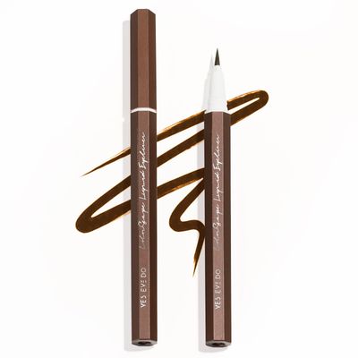 YES.EYE DO Liquid Eyeliner Brown - Long Lasting Brown Liquid Eyeliner Pen for Daily Natural Makeup - Felt Tip Applicator for Line Precision - Easy to Remove with Warm Water (Cocoa Charm)