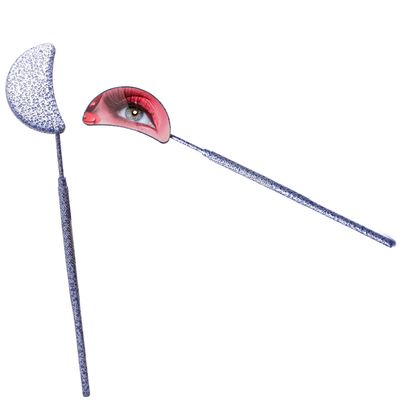 MuskalMed Lash Mirror Eyelash Extension Mirror Half-moon Shape Lash Mirror Stainless Steel Eyelash Mirror Tool Large Eyelash Inspection Mirror for Women Girls Makeup Supplies ELM-01