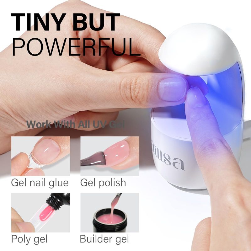 AILLSA Gel Nail Kit Short Almond Nail Tips 240pcs with 2 In 1 Nail Glue Base Coat and Nail Dehydrator, Soft Gel Full Nail Kit with Nail Lamp Top Coat for Starters Home Salon
