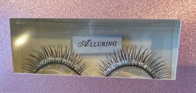 Alluring Synthetic Mink Lashes Reusable Strip False Eyelashes Cat-Eye, Fun Colored 3D Look Lashes, 2 Layers (Fine Glitter Strip)