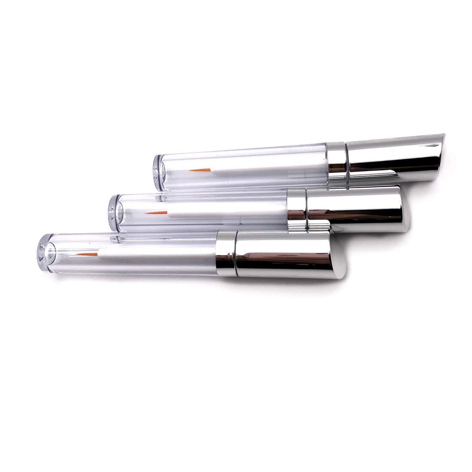 2pcs 5ml Acrylic Multi-functional Empty Eyelashes Tube Eyeliner Vials Bottle Containers with Wand Applicators Best for EyelashEyebrow Growth Serum Castor Oil