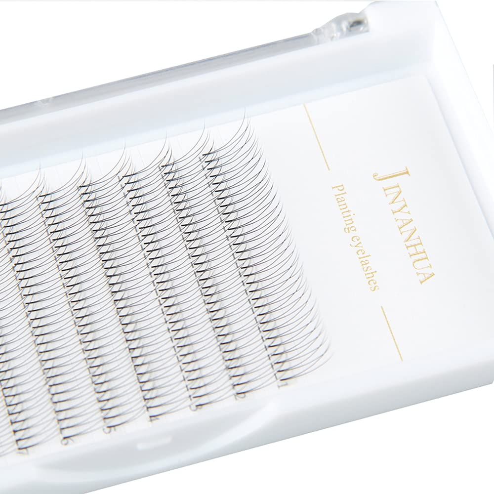 2d Volume Eyelash Extensions Premade Fans Eyelashes Short Stem 0.10mm Thickness CD Curl 8-14mm Super Soft Handmade Fans Lashes Extensions (2D-C-0.10-9mm)