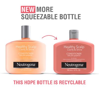 Neutrogena Exfoliating Healthy Scalp Clarify &amp; Shine Conditioner for Oily Hair and Scalp, Anti-Residue Conditioner with Pink Grapefruit, Paraben &amp; Phthalate-Free, Color-Safe, 12oz