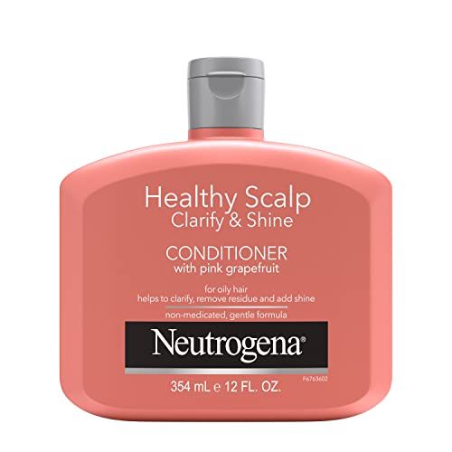 Neutrogena Exfoliating Healthy Scalp Clarify &amp; Shine Conditioner for Oily Hair and Scalp, Anti-Residue Conditioner with Pink Grapefruit, Paraben &amp; Phthalate-Free, Color-Safe, 12oz