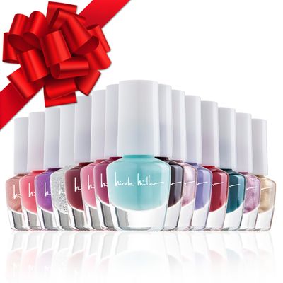 Nicole Miller Mini Nail Polish Set - Glossy, Vibrant Colors for Fingernails &amp; Toenails, Trendy Collection