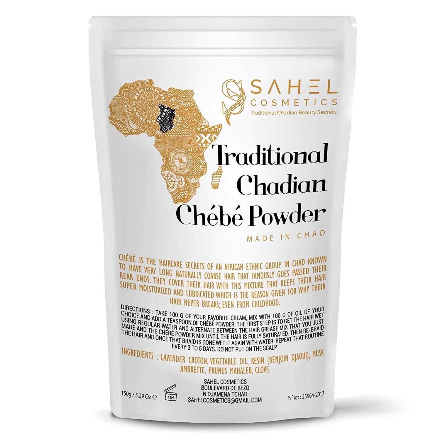 Chebe Powder 240 grams Sahel Cosmetics Traditional Chadian Chebe Powder