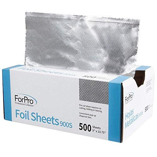 ForPro Professional Collection Embossed Foil Sheets 900S, Aluminum Foil, PopUp Dispenser for Hair Color Application and Highlighting, Food Safe, 9 W x 10.75 L, 500 Count