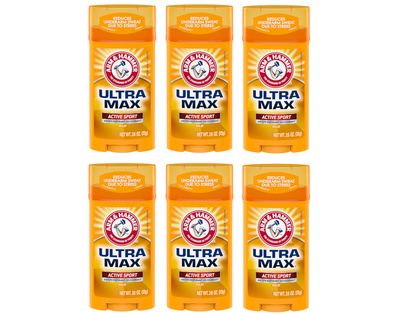 Arm &amp; Hammer Ultramax Active Sport Antiperspirant Deodorant Solid, 2.6oz - Pack of 6