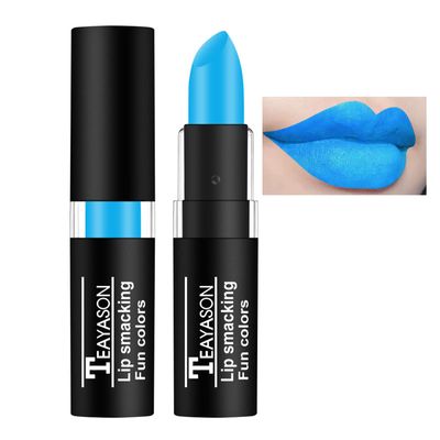 AKARY Blue Matte Lipstick Makeup, Long-Lasting Non-Stick Cup Goth Lip Gloss, Vintage Lipstick Cosmetics Party Makeup Gift, Professional Foundation High Impact Color for Women Halloween Party Cosplay