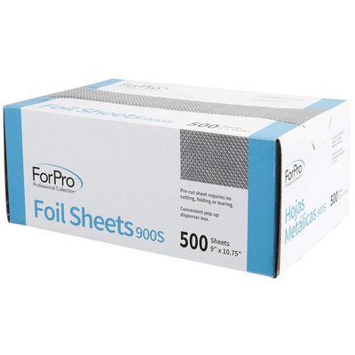 ForPro Professional Collection Embossed Foil Sheets 900S, Aluminum Foil, PopUp Dispenser for Hair Color Application and Highlighting, Food Safe, 9 W x 10.75 L, 500 Count