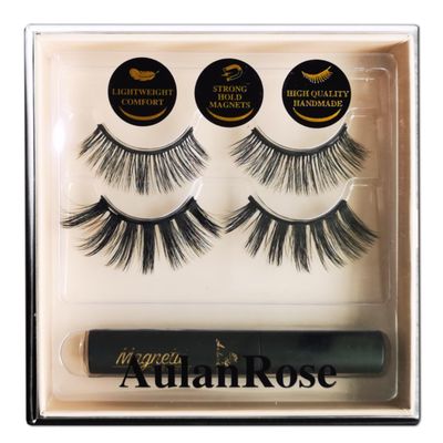 AulanRose Magnetic Eyelashes Natural Look,3D Volume MIX Magnetic Lashes with Eyeliner Kit, Reusable Fake Eye Lash, Cruelty-Free &amp; Vegan, Strongest Waterproof Liquid Liner