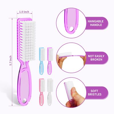 SQULIGT Nail Brushes for Cleaning Fingernails, Handle Grip Nail Scrubber Brush, Manicure Tools Scrub Brushes Kit, Toenail Brush To Clean Under Nails Pedicure Foot Small Brush Women Men (8 Pack)