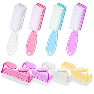 SQULIGT Nail Brushes for Cleaning Fingernails, Handle Grip Nail Scrubber Brush, Manicure Tools Scrub Brushes Kit, Toenail Brush To Clean Under Nails Pedicure Foot Small Brush Women Men (8 Pack)