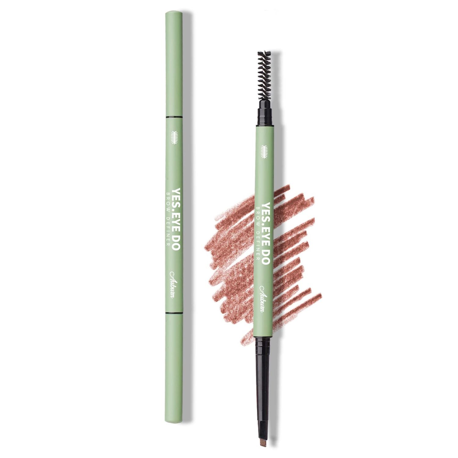 Auburn Eyebrow Pencil, Ultra Slim Red Eyebrow Pencil Definer Long Lasting, Micro Fine Triangle Tip Double Head Brow Sculptor for Natural Eye Brow Lamination Makeup Look, Auburn, YES.EYE DO