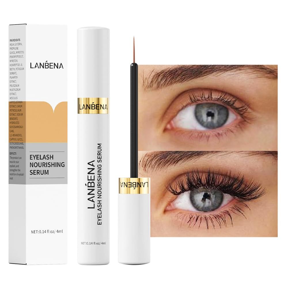 LANBENA Eyelash Growth Serum,Lash Serum for Eyelash Growth,Eyebrow Growth Serum - Natural &amp; Safe Ingredients