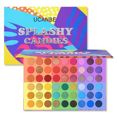 UCANBE 54 Colors Splashy Candies Eyeshadow Palette, Highly Pigmented Matte Shimmer Soft Creamy Glitter Rainbow Bright Powder Eye Shadow Blendable Waterproof Long Lasting Makeup Pallet