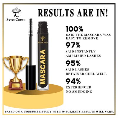 7C SEVENCROWN Mascara Black Curling &amp; Length Waterproof Mascara Makeup Set | Vegan &amp; Cruelty-Free | Holiday Gift for Beauty Lovers