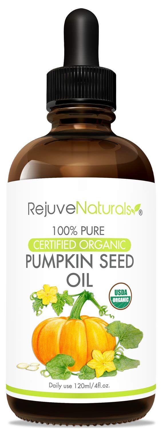 Organic Pumpkin Seed Oil (LARGE 4-OZ Bottle) USDA Certified Organic, 100% Pure, Cold Pressed. Boost Hair Growth for Eyelashes, Eyebrows &amp; Hair. Overactive Bladder Control for Men &amp; Women. Moisturizer