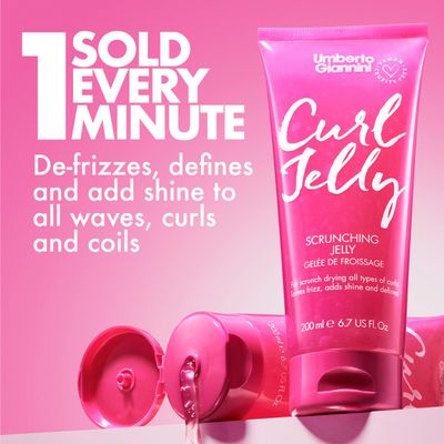 Umberto Giannini Curl Jelly Scrunching Jelly 7 fl Oz - Frizz Solution Defining Hair Gel for 2a-4c Curly, Wavy, Coily Hair - Vegan &amp; Cruelty-Free