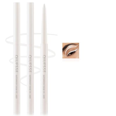 QIUFSSE 3PCS White Eyeliner Pencil Waterproof Eyeliner Pencil High-Pigmented Eye Liner Pencils,Long-lasting Colorful Eyeliner Pen Multi-function Eyeshadow PenClassic White