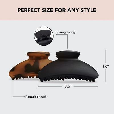 Kitsch Medium Claw Clips, Medium Hair Clips for Women, Stylish Hair Claw Clips for Thick Hair &amp; Thin Hair, Cute Medium Hair Clip &amp; Claw Clip for Teen Girls, Hair Accessories, 2pc set