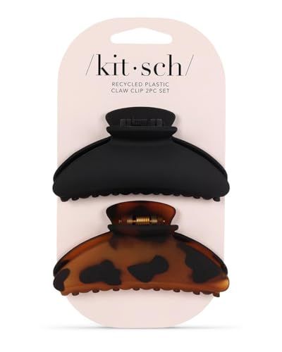 Kitsch Medium Claw Clips, Medium Hair Clips for Women, Stylish Hair Claw Clips for Thick Hair &amp; Thin Hair, Cute Medium Hair Clip &amp; Claw Clip for Teen Girls, Hair Accessories, 2pc set