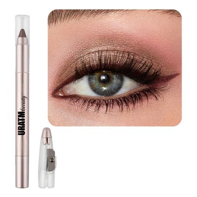 Qeetvia Brown Eyeshadow Stick Makeup, Cream Shimmer Eye Shadow Pencil Make up, Waterproof Hypoallergenic Long Lasting Eyeliner, Glitter Primer Palette Smooth Crayon