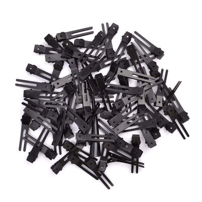 choicbaby 120pcs Double Prong Curl Clips, 1.8&#39; Stainless Steel Hair Clips for Hair Bow, Great Pin Curl Clip, Hair Salon Barber (Black, 1.8 inches, 4.5 cm)