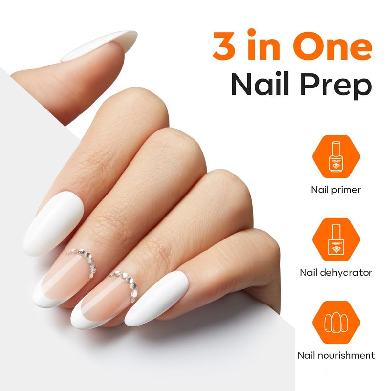 modelones 3-Function Nail Prep, 15 ml Nail Primer and Dehydrator &amp; Nail Nourishment